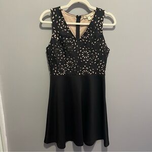 Francesca's Collections Black Fit & Flare Lace Mini Dress